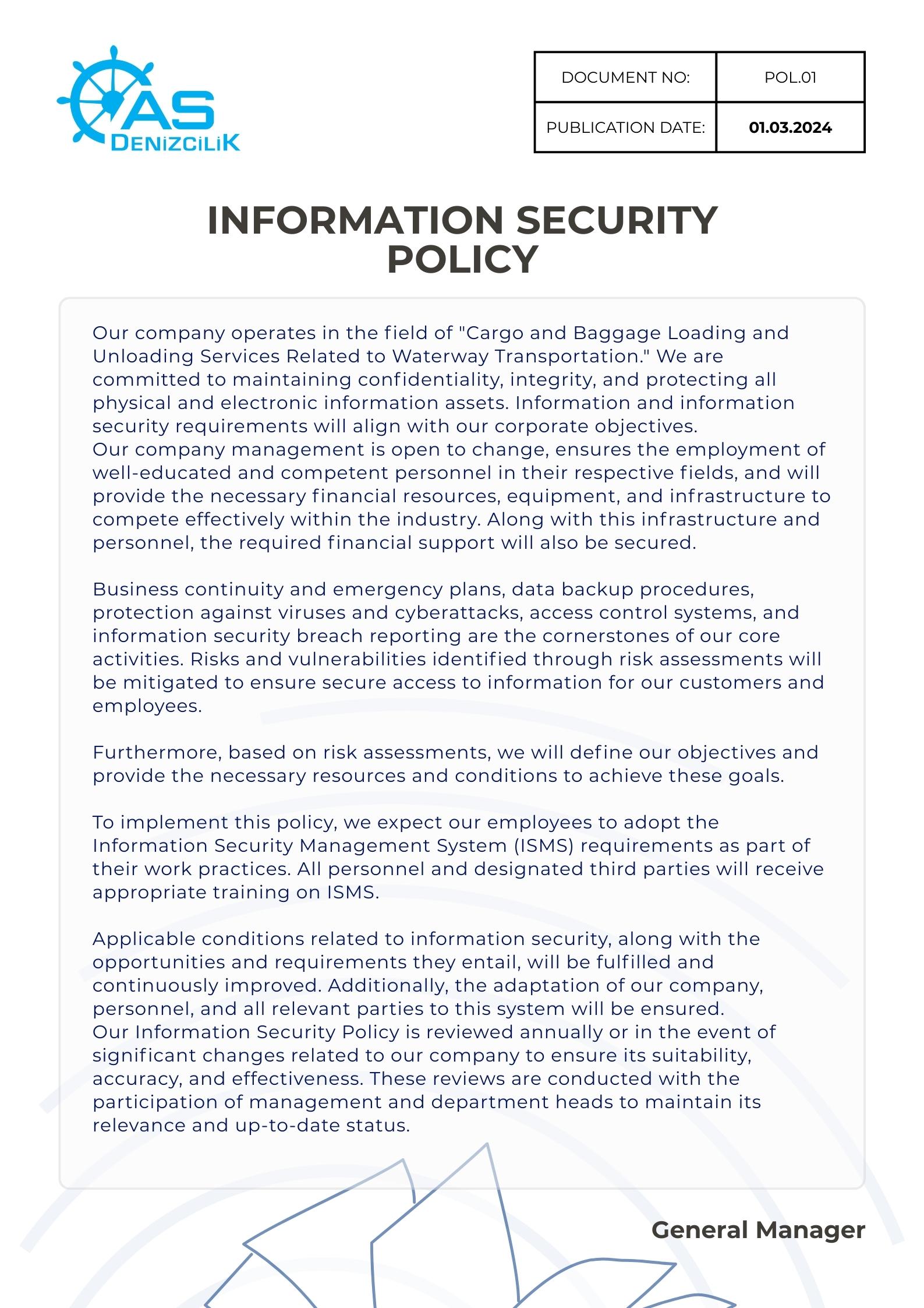 INFORMATION SECURITY POLICY